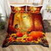 Fal Bedrom Decor Beding Set Twin Quen for Young Girls Women Autumn Harvest Theme Soft Duvet Cover Rustic Pumpkin Print Warm Comforter Cover
