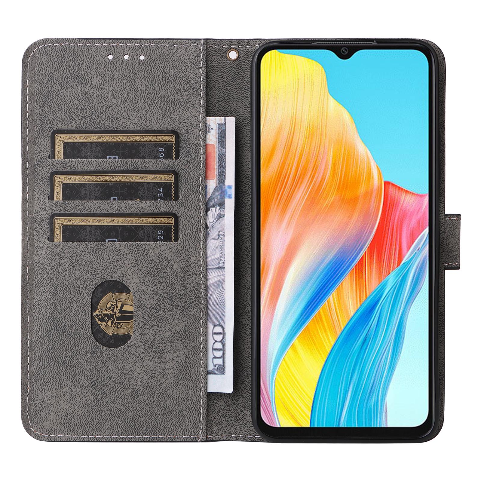 

For Oppo A18 4G/A38 4G Leather Case RFID Blocking Wallet Phone Cover with Strap Green