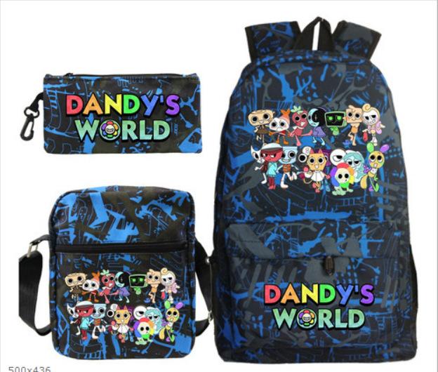 Anime Cartoon Backpack Sprunki Large Capacity Primary School Student Schoolbag Satchel Pencil Case
