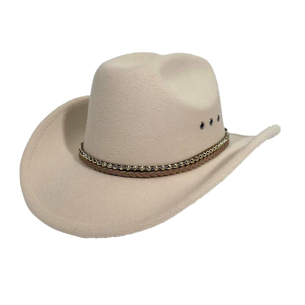American Western Cowboy Hat Men'S And Women'S British Vintage Jazz Hat Felt Hat Big Brim Travel Hat