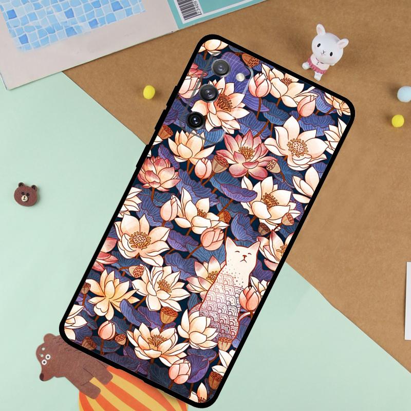 

Lotus Flower Soft Case For Samsung Galaxy S24 Ultra S9 S10 S20 S22 S21 Plus S23 FE S25 Ultra Funda Cover Galaxy S20