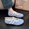 Damen Mary Jane Schuhe Ein Tritt Elastikband Flache Schuhe für alle vier Jahreszeiten Prägnante Freizeitkleid Jeans Damen Einzelschuhe