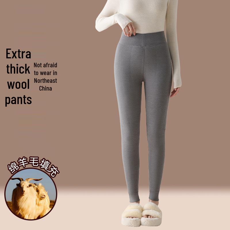 Women's Warm Plush Cotton Pants for School Uniforms, 2025 Winter Style, Wearable Inside or Outside.