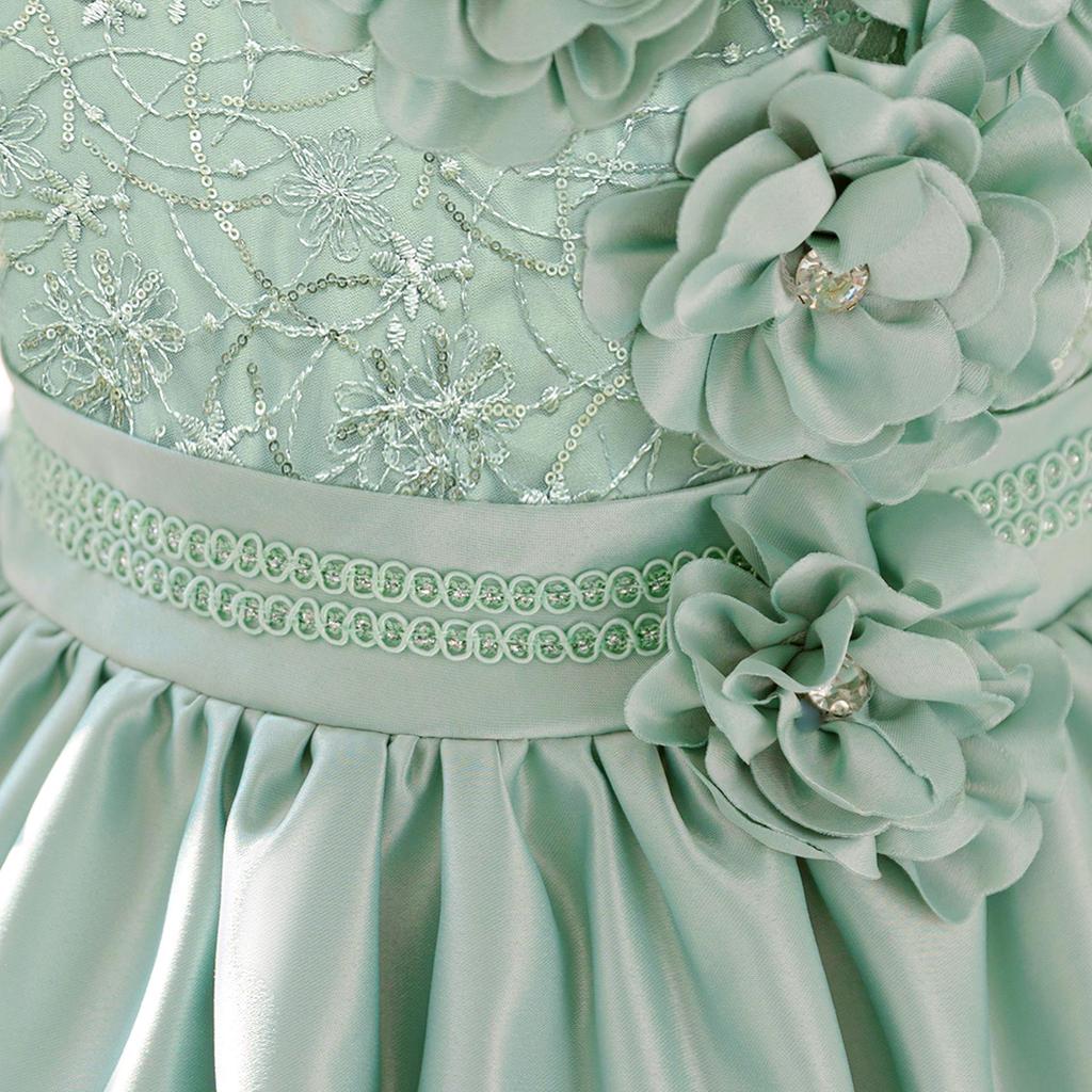 Children's Formal Lace Princess Dress with 3D Flowers