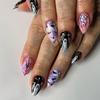 24 Pcs Almond-Shaped Halloween Nail Tips with Spider Web and Bat Designs - High-End Wearable Nails