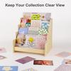 Yousheng Greeting Card Display Stand High Stability Easy To Install Multipurpose 4-Tiered Wooden Organizer Rack Photos Brochure Holder