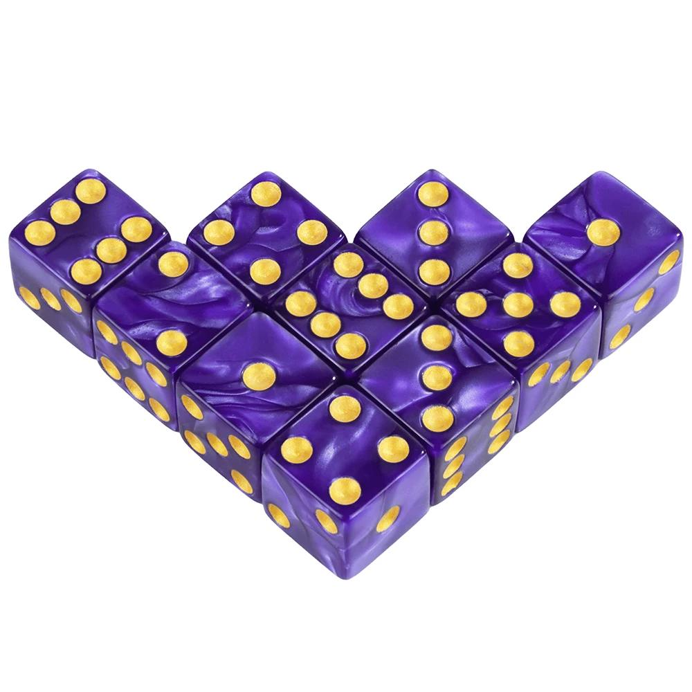 6-Sided Game Dice 16mm Marble Acrylic D6 Dice Set for DND, RPG,Table Board ame or Teaching Math,Aventurine Impression Dice