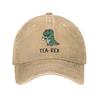 Chá-Rex Dinossauro T-Rex Xícara de Chá Boné de Beisebol Jeans Desgastado Vintage Desenho Animado Bonito Boné Snapback Homens Mulheres Chapéus Ajustáveis para Exterior