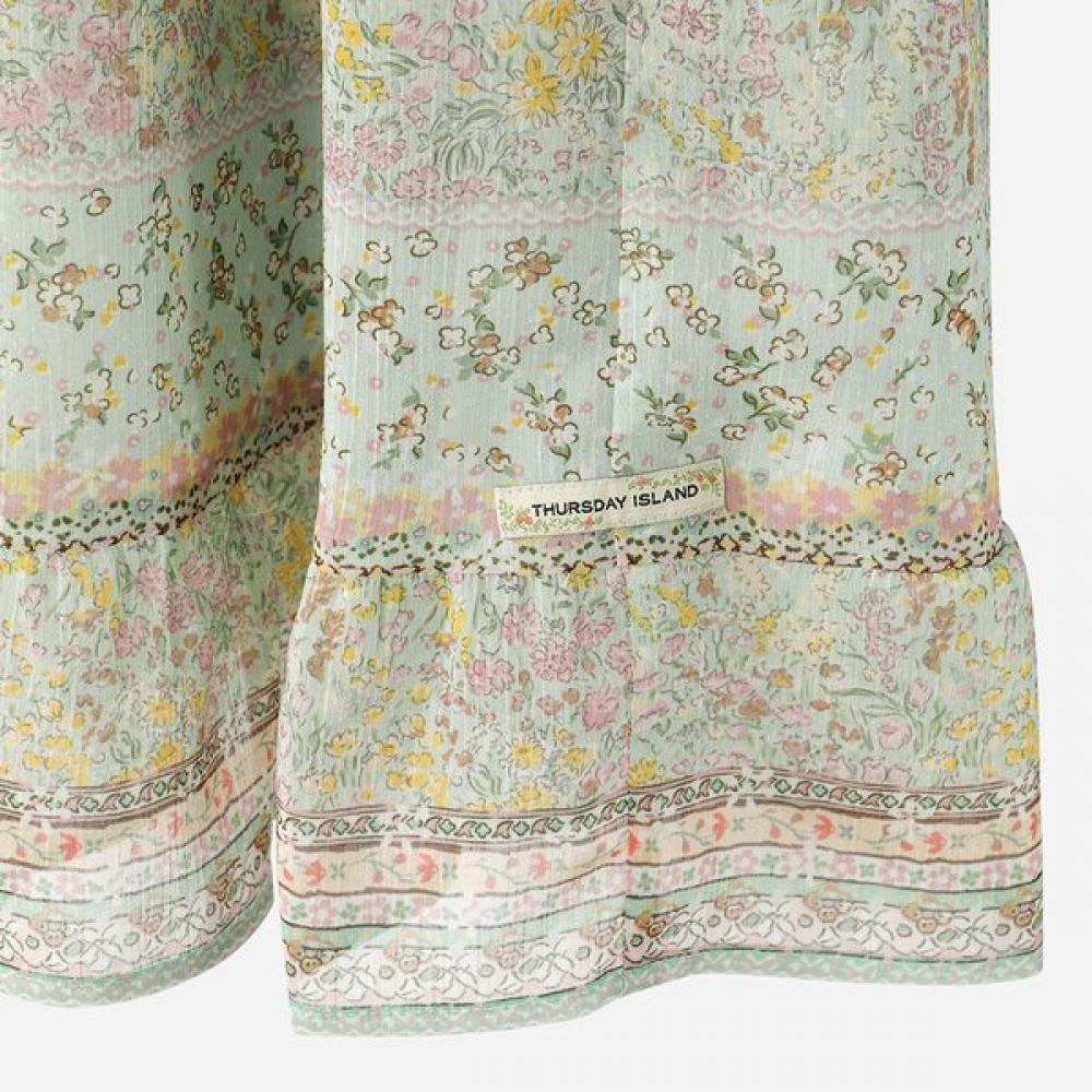 Thursday Island Women Flower Border Mix Frill Dress T264mop246w