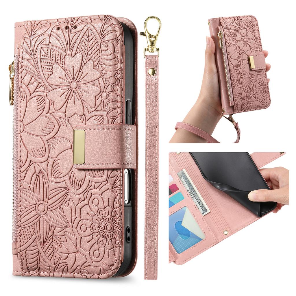 Floral Leather Wallet Case for Honor 400/400 Lite/400 Pro/X60 Pro/X9C/X9b/X50...Vintage All-in-One Card Holder w/Stand, Magnetic Closure & Wrist Strap