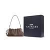 Coach Faye 26 Logo Plissiertes Design Leder Tragetasche Umhängetasche Mittel Damen Taschen Braun CV529-IMV2R