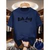 Summer Men's Casual Loose Plus Letter Printed Round Neck Short Sleeved T-shirt Top, High Street Unisex Style