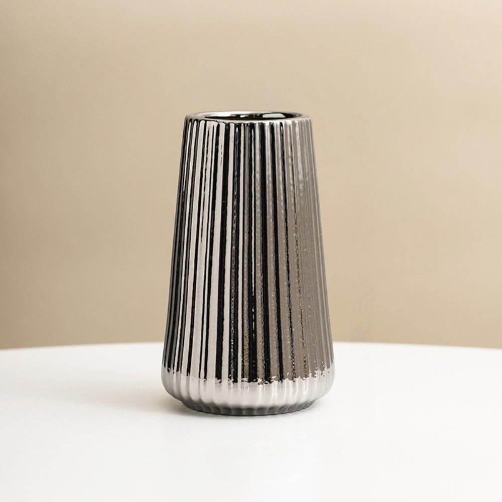Decorative Flowerpot Floral Arrangement Tabletop Decor Ceramic Electroplated Vase  Living Room