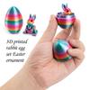 Moda Pascua Conejo Huevos Arco Iris Lindo Conejo de Pascua Adorno Divertido Adorno de Escritorio