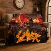 Retro Slayer Heavy Metal Rcck Band Zeichen Flanelldecke Weiche Warme Überwurfdecke für Schlafzimmer Wohnzimmer Bett Reise Picknick Geschenk
