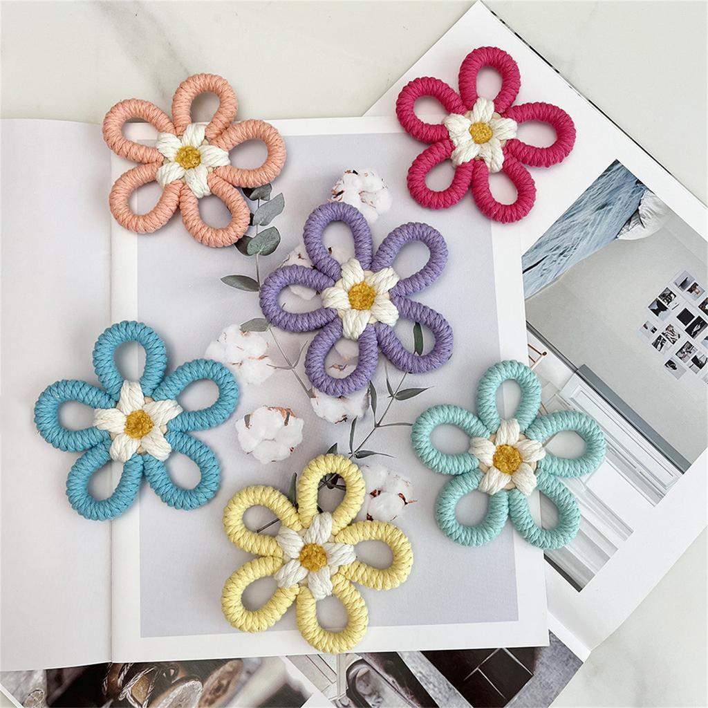 Woven Macrames Colorful Flower Wall Art Decoration for Living Room or Baby Kids Bedroom Nursery Wall Hanging Ornament