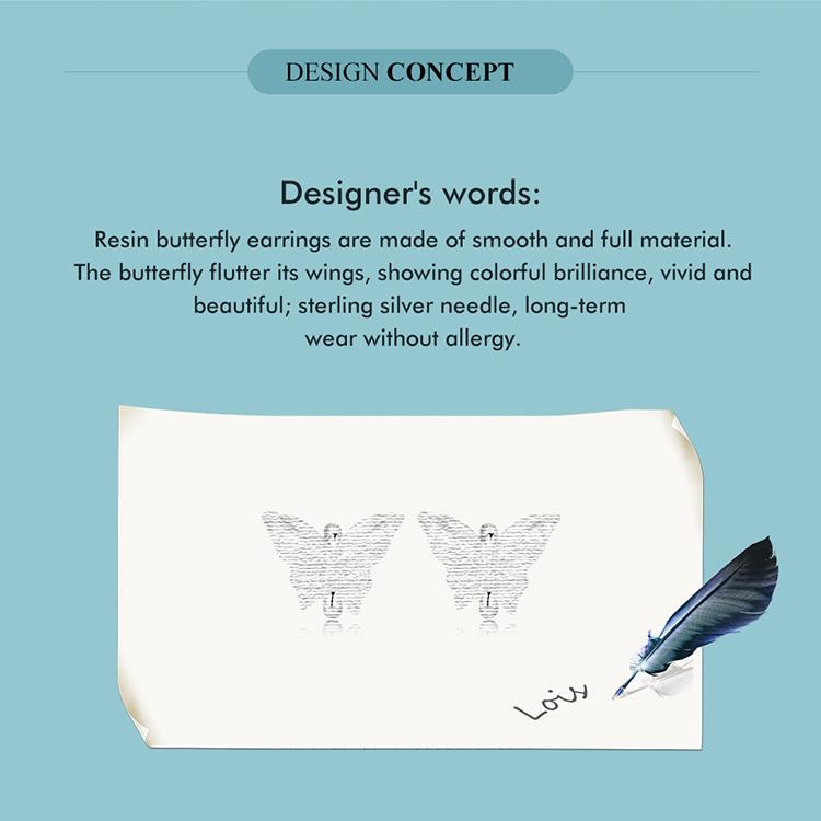 WOSTU Autentiske 925 Sterling Sølv Delikate Fargerike Sløyfe Resin Øredobber for Kvinner Smykkegave