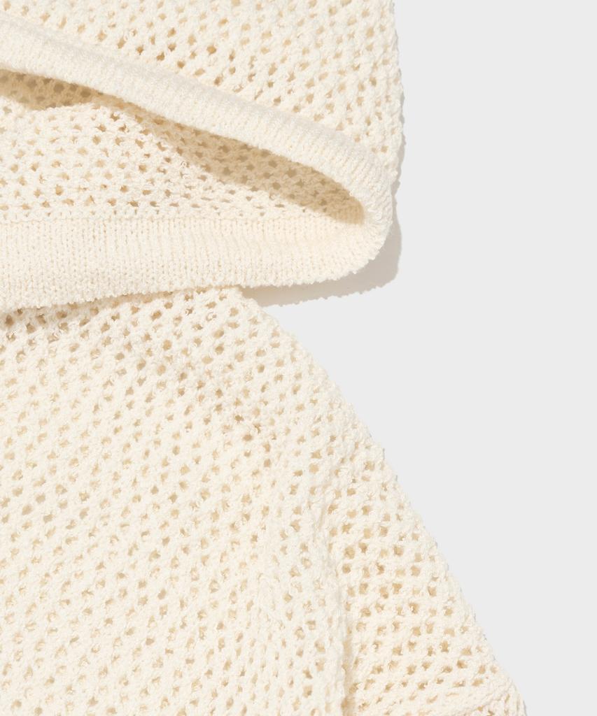 OTHERFITS Scaly Net Knit Zip-Up Hoodie (Ivory)