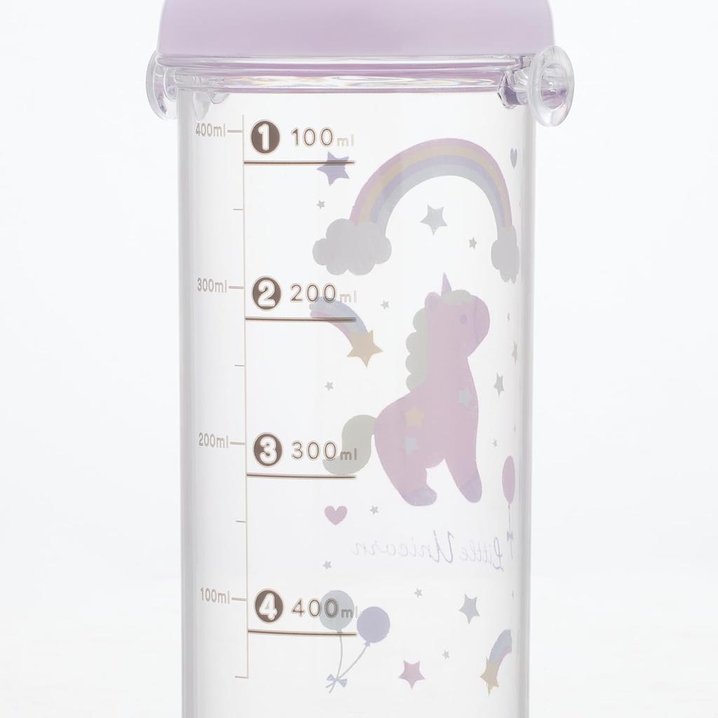 Skater Clear Plastic Water with Graduated Indications for Hydration Little Unicorn Kids' Bottle, 480ml, Management, Design, PSB5TRC-A