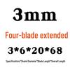 Yihai 3mm Keyway End Mill, 2 & 4 Flutes, HSS 8mm, High-Speed Steel