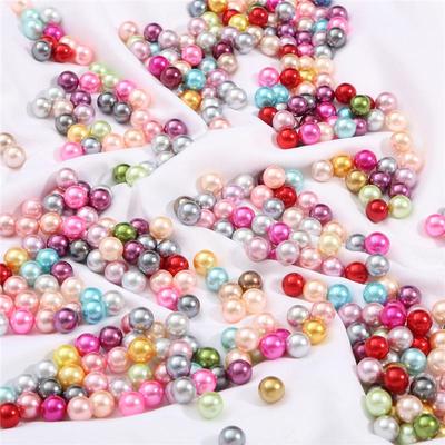 Fillings NO HOLE DIY Crafts For Jewelry Making ABS Plastic Acrylic Imitation Pearl  Beads Decoration Accessories Round  Beads