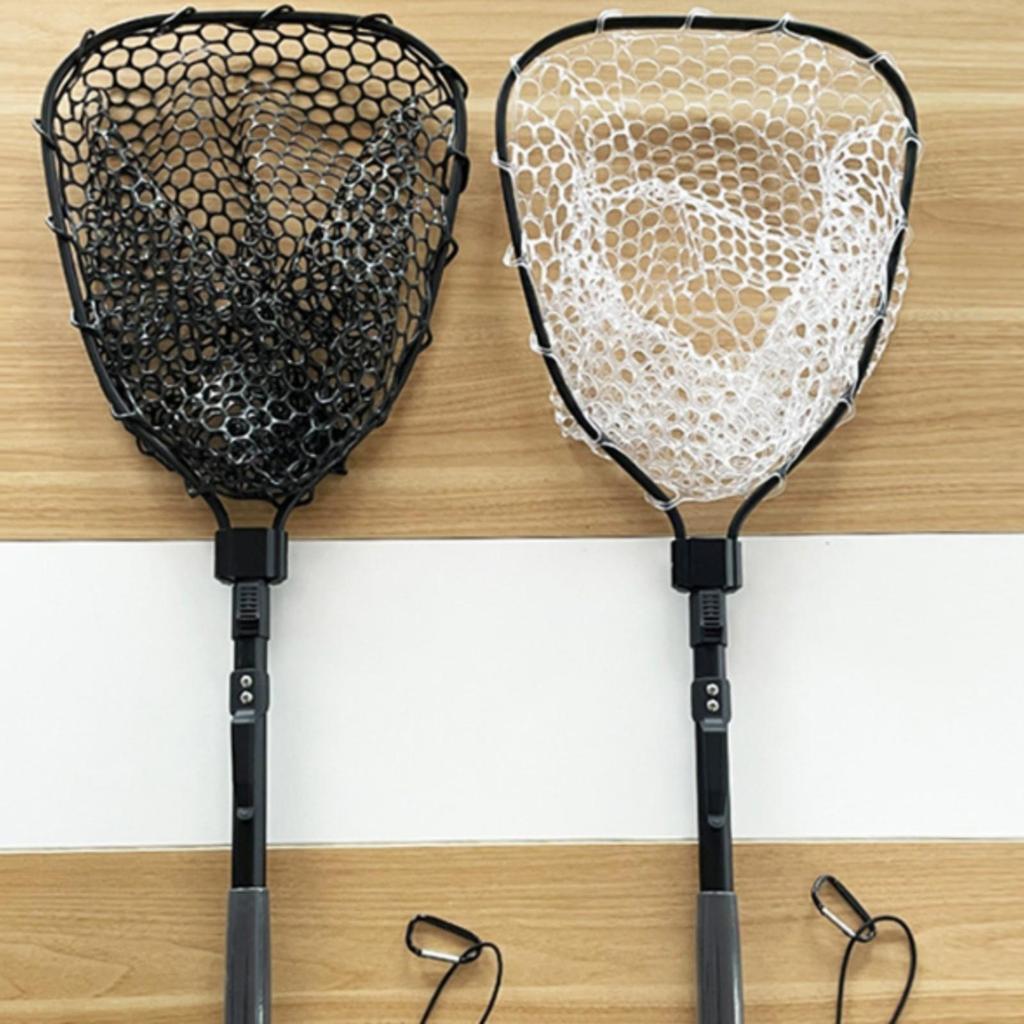 Folding Fishing Landing Net Sturdy Silicone Mesh Strong