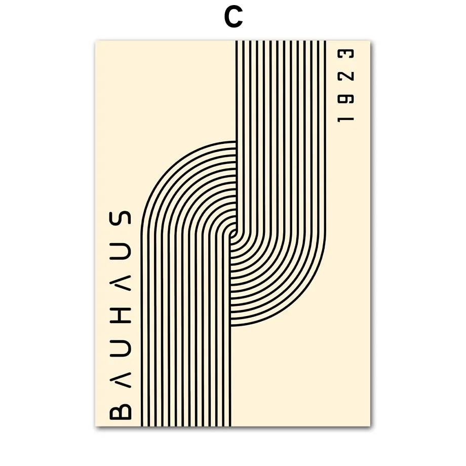 Bauhaus Lines Geometry Stripe Nordic Gallery Minimalist Wall Art Print Canvas Painting Poster for Living Room Modern Home Decor