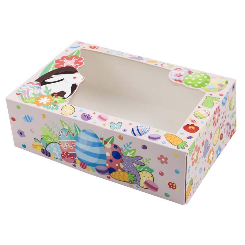 

Easter-Themed Window Opening Gift Box, Rabbit Egg Baking Packaging Box, Holiday Souvenir Snack Candy Box.