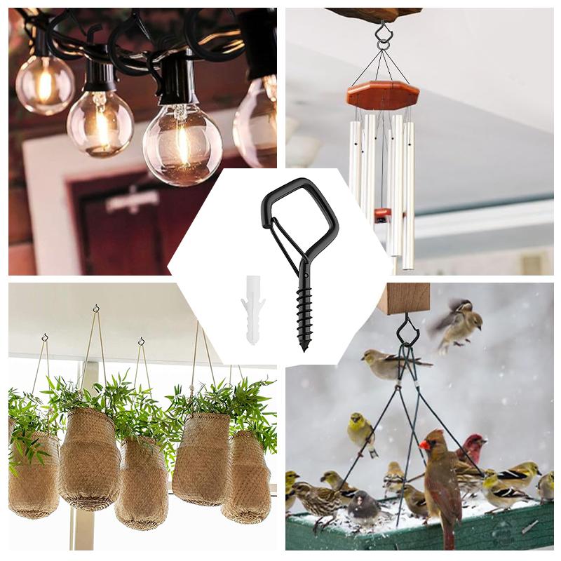 Crochets de suspension carrés, 12 pièces, crochets Anti-chute pour bonsaï avec boucles de sécurité pour guirlandes lumineuses en corde de bonsaï