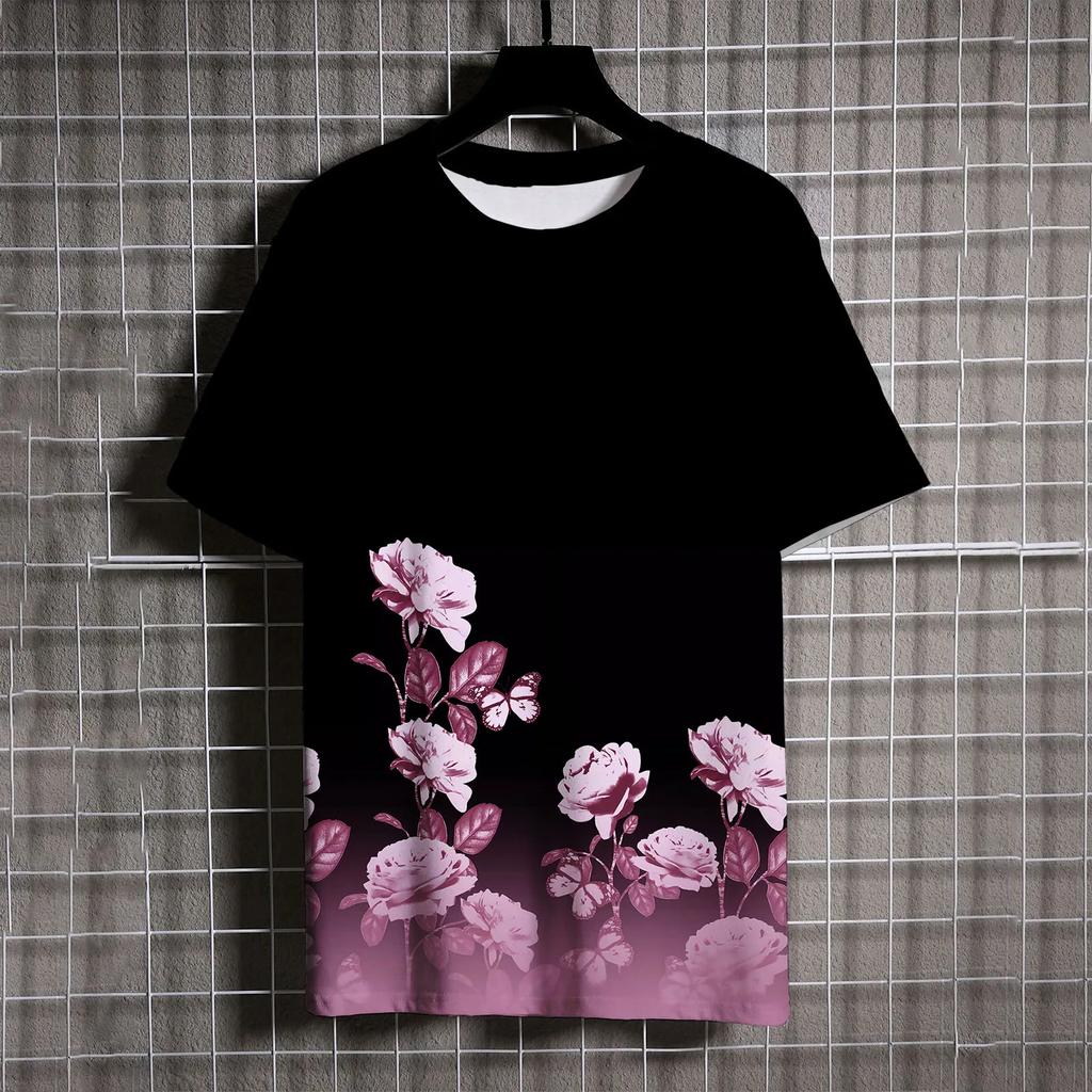 Trend Men's Short Sleeve Shirts Casual Leisure Personality Short Sleeved T-shirt for Men Fashionable and Versatile Print Tshirt