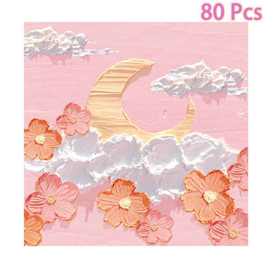 80pcs Oil Painting Scenery Convenience Sticker Salt simple Japanese high-value cute stickers school supplies office stationery