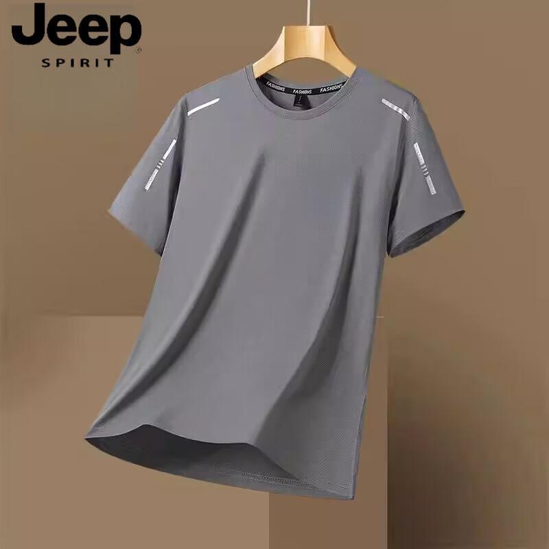 

JEEP SPIRIT Men s Ice Silk Crew Neck T-Shirt L