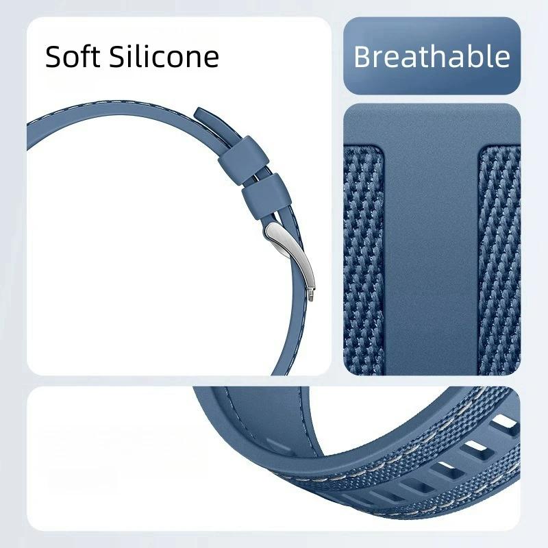 Composite silicone Strap for Huawei Watch GT5/GT4 46mm Nylon Breathable Bracelet for 22mm Huawei Watch 4 3 Pro/GT5 GT3 Pro Band