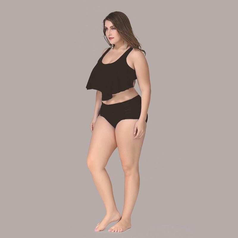 Ruffle Sexy Calofe Bikini Set Large Size For Chubby High Swimsuit Waist Women