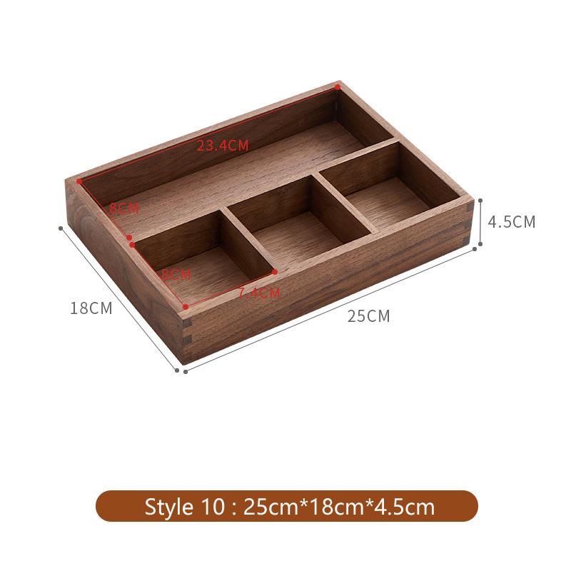 HeMu Solid Wood Entrance Desk Miscellaneous Coffee Table Office Key Storage Box Jewelry Cosmetics Stationery Sorting Box Tray