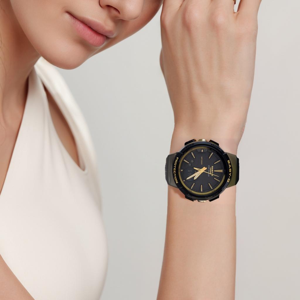 Casio Baby-G Fashion Trend Classic Pointer Series Multifunction Dual Display Step Counting Sports Quartz Movement Resin Strap BGS-100GS-1A