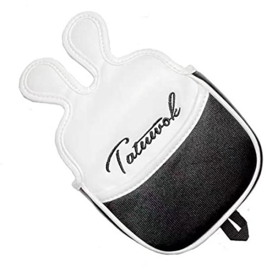 Golfschlägerhaube, Putter-Abdeckung, PU-Leder, Magnetverschluss, Odyssey 2 Ball, TaylorMade Spider Putter für Mallet-Mittelschaft, Schwarz und Weiß (Zum