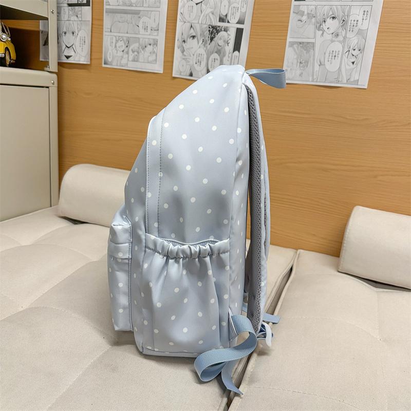 Lightweight Student Schoolbag Dot Print Commuter Backpack