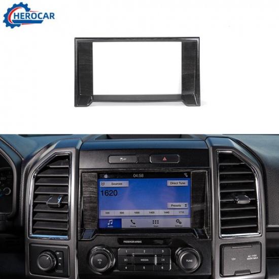 

Central Navigation GPS Screen Decor Cover Trim Black Wood For Ford F-150 15-20