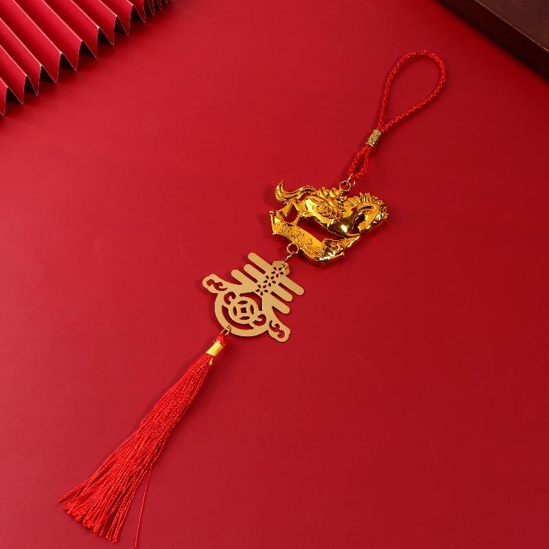2026 Year Of The Horse Golden Plastic Zodiac Horse Pendant Lucky Spring Festival Home Car Hanging Ornaments  Year Gifts