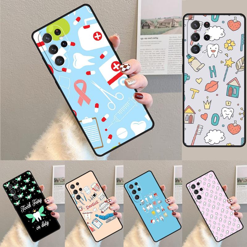 Dentist Dental Tooth Nurse Funda Phone Case for Samsung Galaxy note 10 pro S26 Ultra S23 S24 FE S25 S21 S22 PLUS shockproof Cove