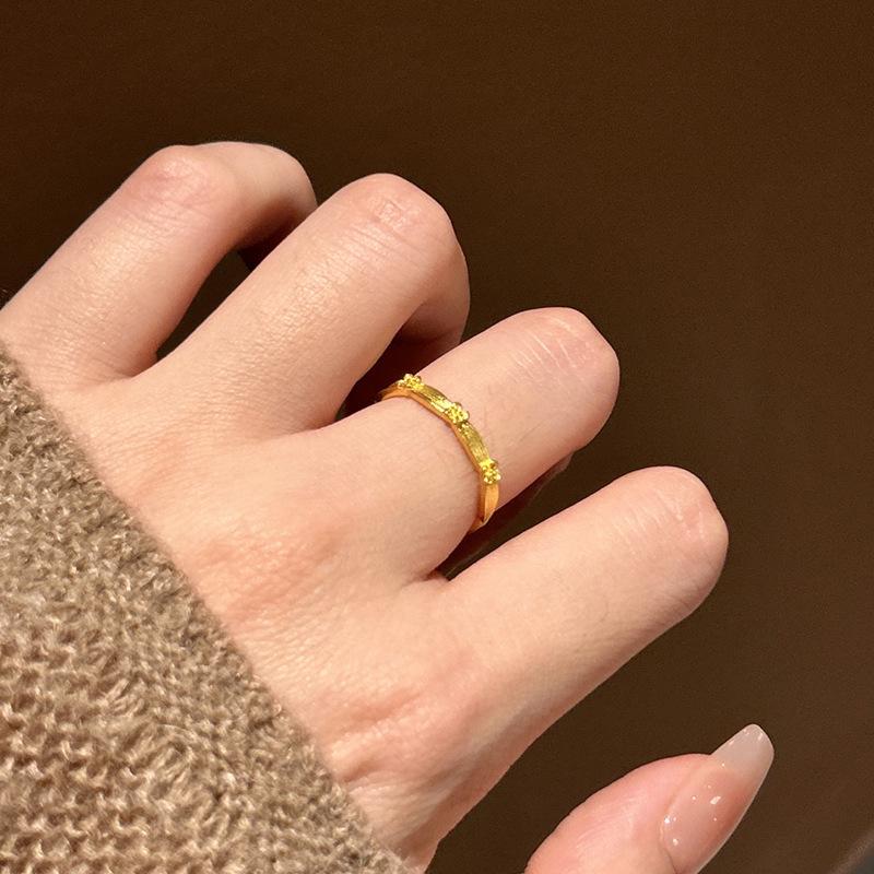 Xiaohongshu Chinese-Style Adjustable Gold Osmanthus Ring