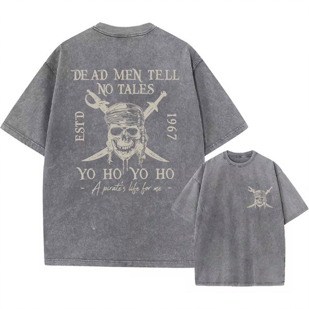 Washed Short Pirates Of The Caribbean Dead Men Tell No Tales Shirt Sleeve Oversized Bookish Shirt Y2k Unisex Top Streetwear S