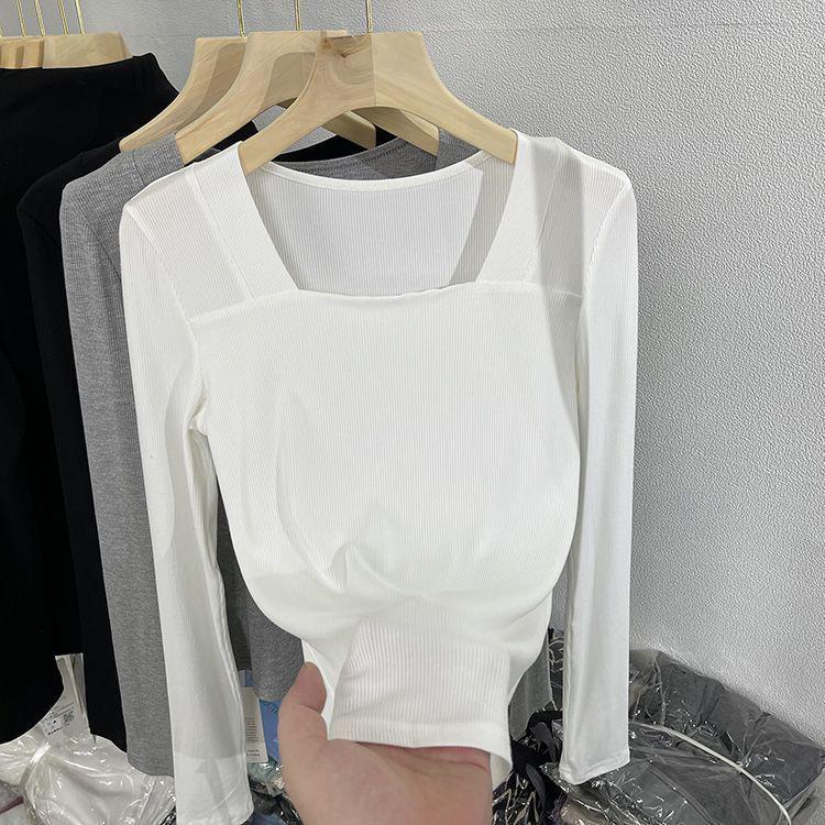 

Women s European Square Collar Slim Fit Long Sleeve Top for Autumn/Winter XL ~125 lbs