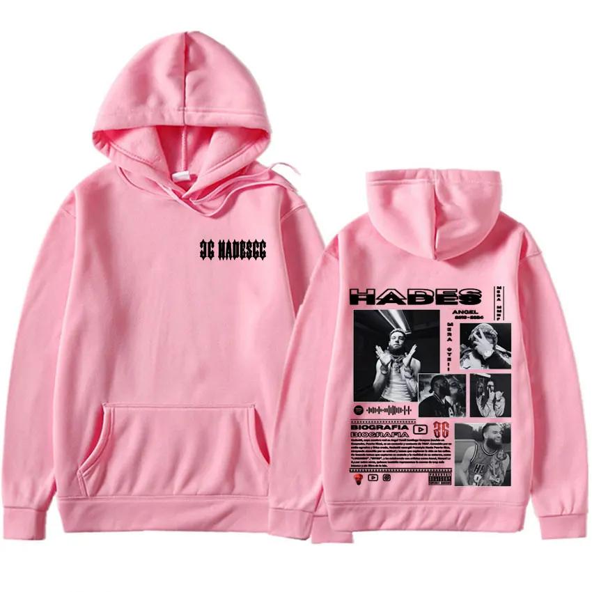 Rapper Hades66 Double Sided Print Hip Hop Graphic Mens Clothes Fashion Hoodie Oversized Sweatshirt Spring Autumn Casual Pullover
