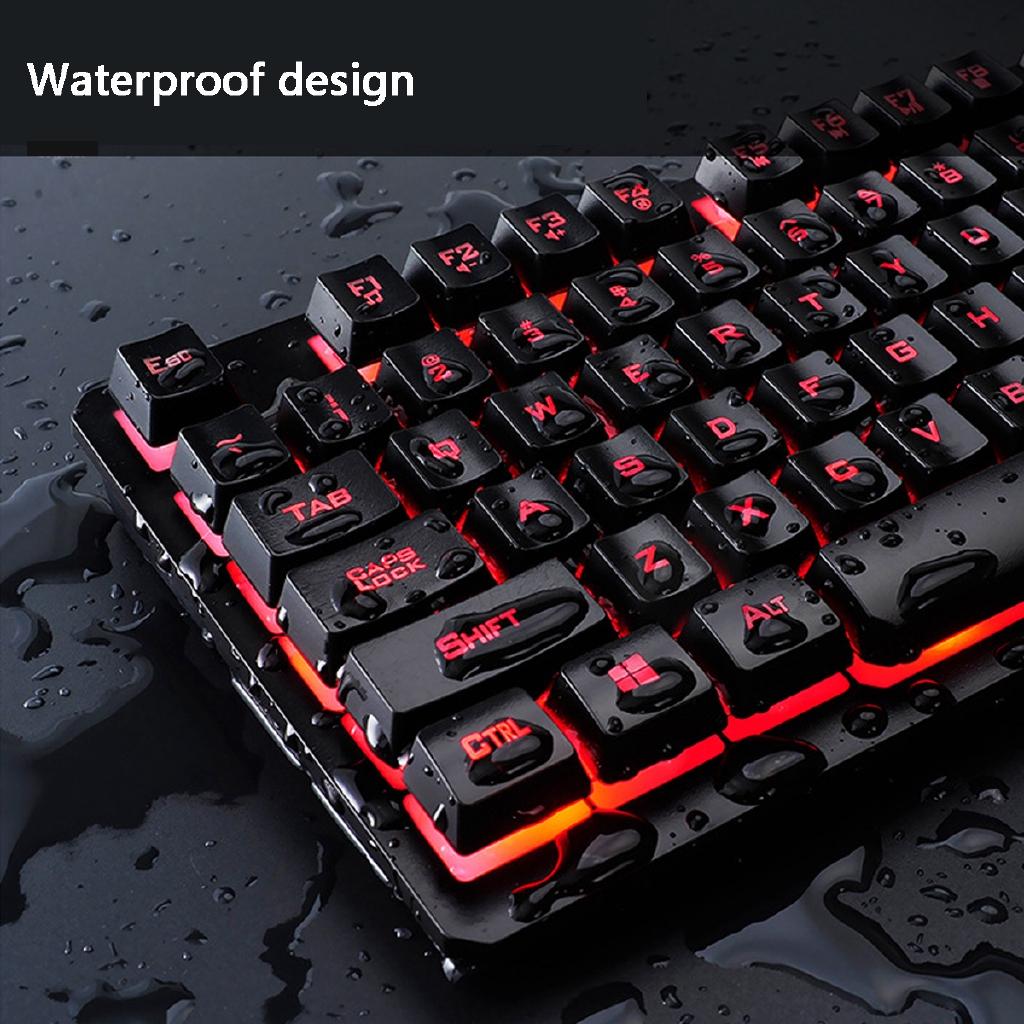 USB Mechanical Feel Keyboard And Game Mouse Set Headset Light Computer Desktop Wired Mouse Three-piece