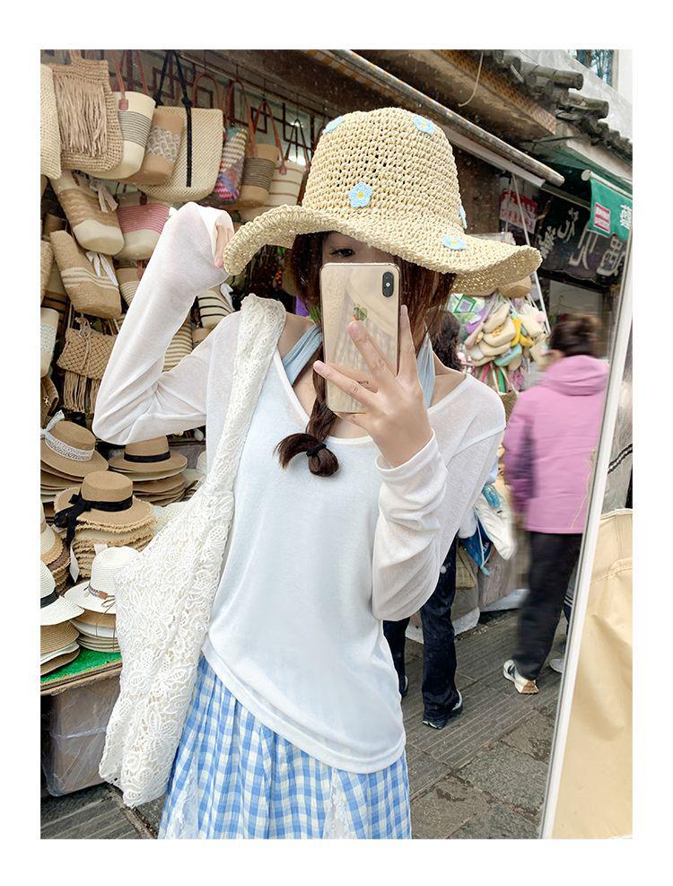 Zeng Xiaoxian Women's Irregular Blue Plaid Lace A-line Long Skirt: Summer 2025 Beachwear.