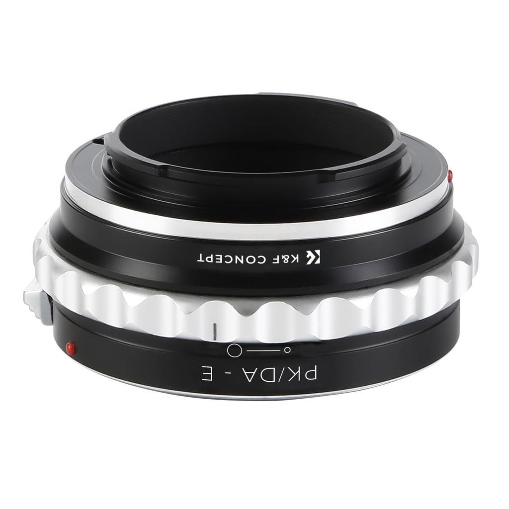 K&F CONCEPT Mount Adapter for Pentax K-mount DA lenses, compatible with Sony E-mount NEX cameras. High-precision PK/DA-E mount conversion ring. Achiev