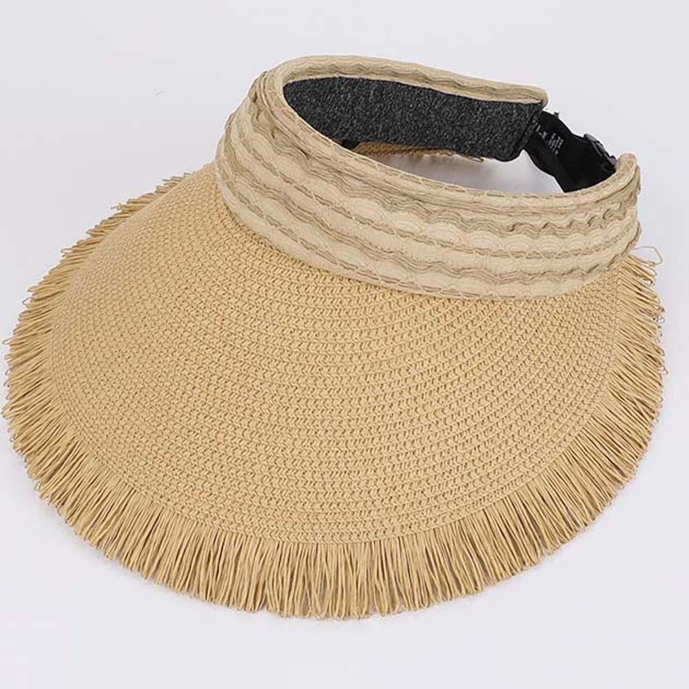 Portable Straw Visor Cap Solid Color Sunscreen Empty Top Hat Folding Sunshade Hat  Travel