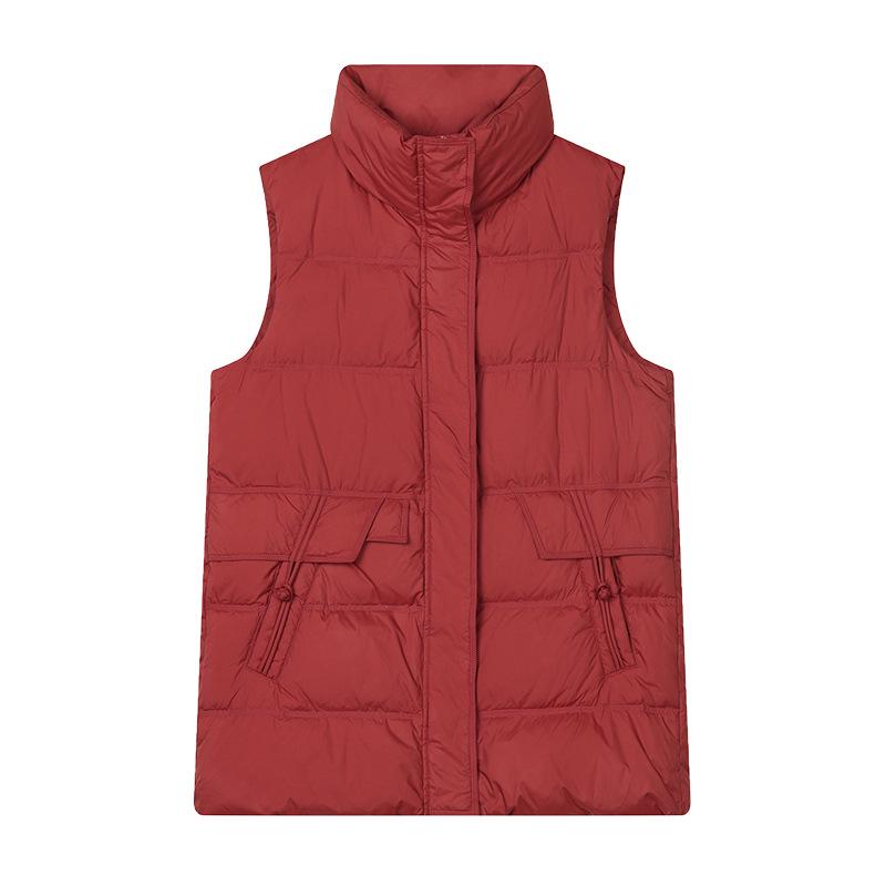 Women's High-End Mid-Length Loose Down Vest - Fashionable Plus Size for Autumn/Winter